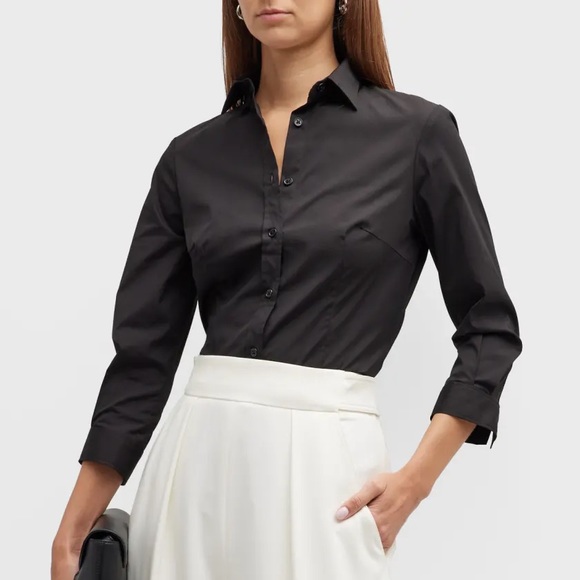 Carolina Herrera Crisp Classic Cotton Button Down Made in Italy Size 16 - Picture 2 of 11